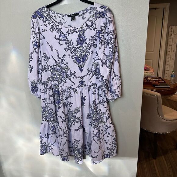 Forever 21 Boho Chic Purple Babydoll Dress Small - Picture 1 of 7